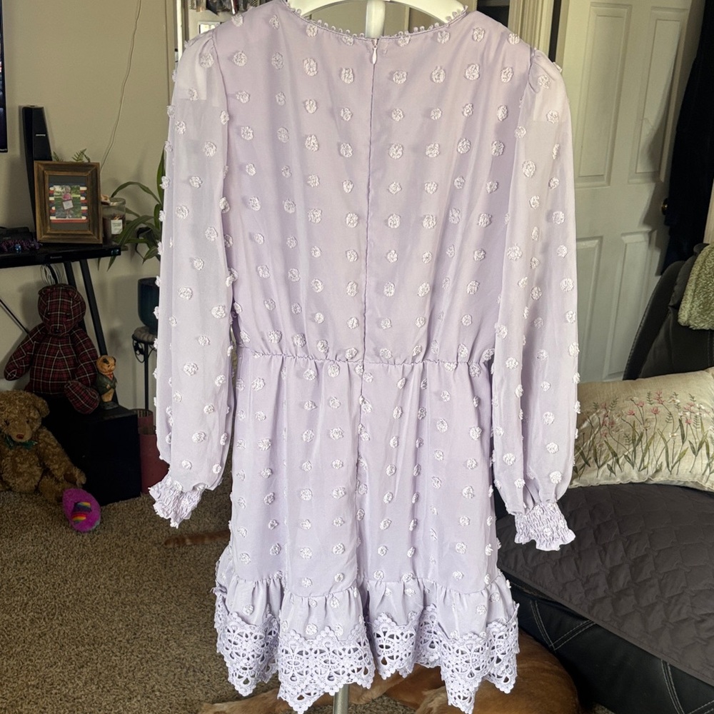 Simplee Apparel Lavender Lace Dress Spring - Picture 5 of 7